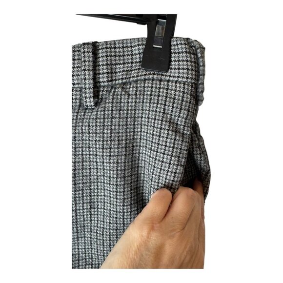 Marni Pants Women 12 Gray Black Check‎ Virgin Wool Straight Leg Trousers Luxury - Picture 6 of 11